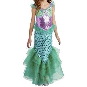 NEW PALAMON girls blue seas mermaid costume in teal/lavender